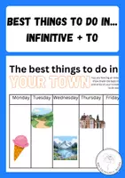 Vorschau - Arbeitsblätter - Infinitive + to: the best things to do in your town - Deckblatt