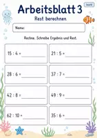 Vorschau - Arbeitsblätter - Teilen mit Rest | Mathematik Klasse 2 | 7 Arbeitsblätter als PDF - Seite 3