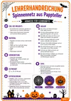 Vorschau - Stundenentwürfe - Kunst: Halloween Spinnennetz aus Papptellern (inkl. Anleitung + Vorlagen) - Seite 1