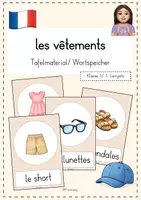Vorschau - Präsentationen/Tafelbilder - Tafelmaterial/Wortspeicher les vêtements - Deckblatt