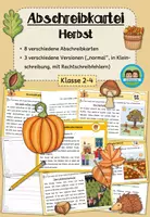 Vorschau - Arbeitsblätter - Abschreibkartei - Herbst (Klasse 2-4) #50mal50byextraklasse - Deckblatt