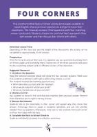 Vorschau - Arbeitsblätter - Back to School Check-In - Four Corners: Cards & Reflection Worksheet - Seite 1