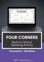 Vorschau - Arbeitsblätter - Four Corners Speaking Activity - Back to School Discussion & Reflection Worksheet (ab Klasse 7) - Deckblatt