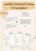 Vorschau - Arbeitsblätter - Leseblätter Schreibschrift 2.Klasse (inkl. Leseaufgaben) - Deckblatt