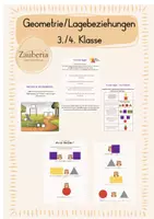 Vorschau - Arbeitsblätter - Lagebeziehungen und Geometrie 3./4.Klasse (Fokus Lesekompetenz) - Deckblatt