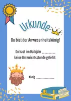 Vorschau - Anderer Materialtyp - Anwesenheitskönig/Anwesenheitskönigin - Urkunde - Seite 1
