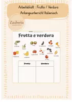 Vorschau - Arbeitsblätter - Frutta e verdura – Wortschatz Italienisch - Deckblatt