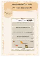 Vorschau - Test - Lernzielkontrolle Wald Sachunterricht - Deckblatt
