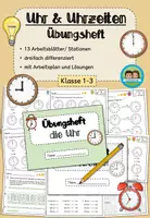 Vorschau - Arbeitsblätter - Uhr - Übungsheft (Klasse 1-3) #schulstartbyextraklasse - Deckblatt
