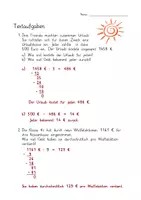 Vorschau - Arbeitsblätter - Textaufgaben schriftliche Divsion (einstelliger Divisor, ganze Zahlen) (2) mit Lösungsblatt - Seite 2