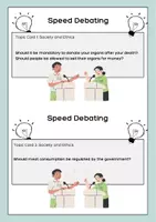 Vorschau - Spiele - Speed Debating Topic Cards & Evaluation Sheet - Deckblatt