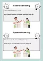 Vorschau - Spiele - Speed Debating Topic Cards & Evaluation Sheet - Seite 1