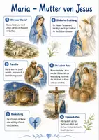 Vorschau - Arbeitsblätter - Lernplakat + Arbeitsblatt "Maria - Mutter von Jesus" + Onlineübung & MP3 + Mindmap + Infografik - Deckblatt