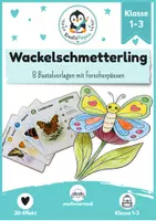 Vorschau - Arbeitsblätter - Schmetterlinge basteln | Wackel-Schmetterlinge mit Hexentreppe | Frühling | Kunst Grundschule Klasse 1–3 - Deckblatt