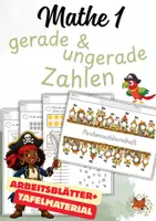 Vorschau - Arbeitsblätter - Gerade & ungerade Zahlen – Mathe Klasse 1 | Piraten - Deckblatt