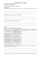 Vorschau - Arbeitsblätter - Narrative Techniques - Short Film Analysis, Englisch 10/11 - Deckblatt