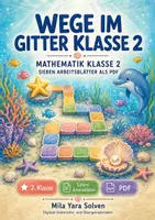 Vorschau - Arbeitsblätter - Wege im Gitter Klasse 2 | Mathematik Klasse 2 | 7 Arbeitsblätter als PDF - Deckblatt