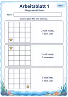 Vorschau - Arbeitsblätter - Wege im Gitter Klasse 2 | Mathematik Klasse 2 | 7 Arbeitsblätter als PDF - Seite 1