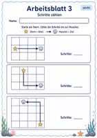 Vorschau - Arbeitsblätter - Wege im Gitter Klasse 2 | Mathematik Klasse 2 | 7 Arbeitsblätter als PDF - Seite 3