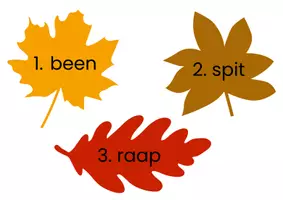 Voorbeeld - herfstbladeren loopdictee - groep 3 - Voorblad