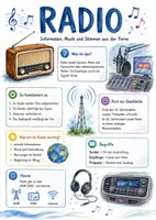 Vorschau - Arbeitsblätter - Lernposter + Arbeitsblätter zum Thema "Radio" + Lösung & MP3 + Mindmap + Infografik - Deckblatt