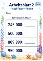 Vorschau - Arbeitsblätter - Vorgänger und Nachfolger bis 1 Million | Mathematik Klasse 4 | 6 Arbeitsblätter als PDF - Seite 2