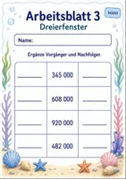 Vorschau - Arbeitsblätter - Vorgänger und Nachfolger bis 1 Million | Mathematik Klasse 4 | 6 Arbeitsblätter als PDF - Seite 3