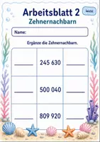 Vorschau - Arbeitsblätter - Nachbarzahlen bis 1 Million | Mathematik Klasse 4 | 6 Arbeitsblätter als PDF - Seite 2