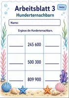 Vorschau - Arbeitsblätter - Nachbarzahlen bis 1 Million | Mathematik Klasse 4 | 6 Arbeitsblätter als PDF - Seite 3