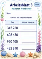 Vorschau - Arbeitsblätter - Nachbarhunderter und Nachbartausender | Mathematik Klasse 4 | 6 Arbeitsblätter als PDF - Seite 3