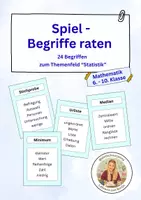 Vorschau - Spiele - Begriffe raten Spiel – Fachbegriffe der Statistik - Deckblatt