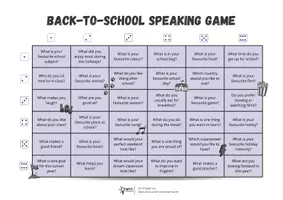 Vorschau - Arbeitsblätter - Back-to-School Speaking Game: Roll, Talk & Reflect - Seite 3