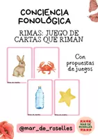 Vista previa - Juegos / Gamificación - CAST Conciencia Fonológica: Juego de rimas formato cartas - Portada