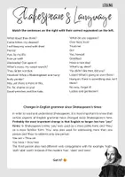 Vorschau - Arbeitsblätter - Shakespeare's Language_Romeo & Juliet task sheet 1 + 2 - Seite 1