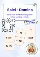 Vorschau - Spiele - Domino Spiel - Stellenwertsystem: Zehner und Einer - Deckblatt