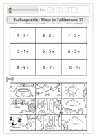 Vorschau - Arbeitsblätter - 14 Rechenpuzzles im ZR 10, 20 & 100 - Klasse 1&2 - Seite 2