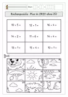 Vorschau - Arbeitsblätter - 14 Rechenpuzzles im ZR 10, 20 & 100 - Klasse 1&2 - Seite 3