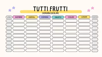 Vista previa - Juegos / Gamificación - PLANTILLAS TUTTI FRUTTI EDITABLES - Portada