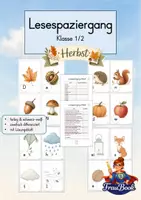 Vorschau - Arbeitsblätter - Lesespaziergang Herbst, Deutsch Klasse 1/2, Bewegtes Lesen - Deckblatt