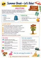 Vorschau - Spiele - Summer Break – Let’s Relax! | Englisch-Brettspiel zur Wiederholung vor den Sommerferien | Vocabulary Game | Klasse 7-9 - Seite 1