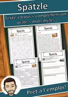 Aperçu - Inclusion - Spätzle – Fiche : texte à trous, compréhension orale et mots mêlés - Page de couverture