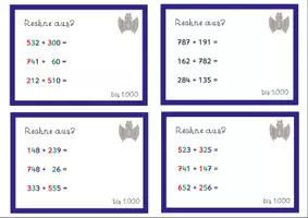 Vorschau - Aufgabenkarten - Rechenkarten bis 1.000 Plus und Minus - Seite 3