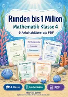 Vorschau - Arbeitsblätter - Runden bis 1 Million | Mathematik Klasse 4 | 6 Arbeitsblätter als PDF - Deckblatt