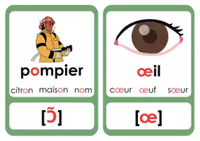 Vista previa - Tarjetas / Manipulativos - flashcards in multicolor - Modal sounds FR - página 1