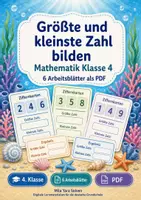Vorschau - Arbeitsblätter - Größte und kleinste Zahl bilden | Mathematik Klasse 4 | 6 Arbeitsblätter als PDF - Deckblatt