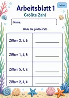 Vorschau - Arbeitsblätter - Größte und kleinste Zahl bilden | Mathematik Klasse 4 | 6 Arbeitsblätter als PDF - Seite 1