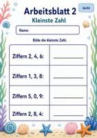Vorschau - Arbeitsblätter - Größte und kleinste Zahl bilden | Mathematik Klasse 4 | 6 Arbeitsblätter als PDF - Seite 2