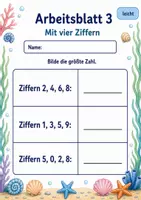 Vorschau - Arbeitsblätter - Größte und kleinste Zahl bilden | Mathematik Klasse 4 | 6 Arbeitsblätter als PDF - Seite 3