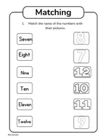 Vista previa - Hojas de trabajo - Matching Pictures and Words Worksheet - página 1