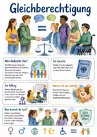 Vorschau - Arbeitsblätter - Lernposter + Arbeitsblätter zum Thema "Gleichberechtigung" + Lösung & MP3 + Mindmap + Infografik - Deckblatt